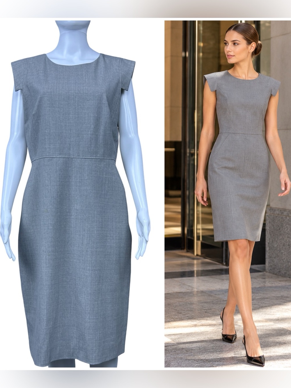 J.Crew Resume Sheath Dress Size 10 Italian Wool Cap Sleeve Pockets Career Office